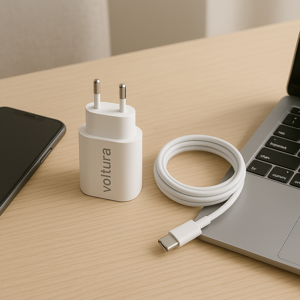 Voltura 20W USB-C Hurtiglader + USB-C til Lightning-kabel