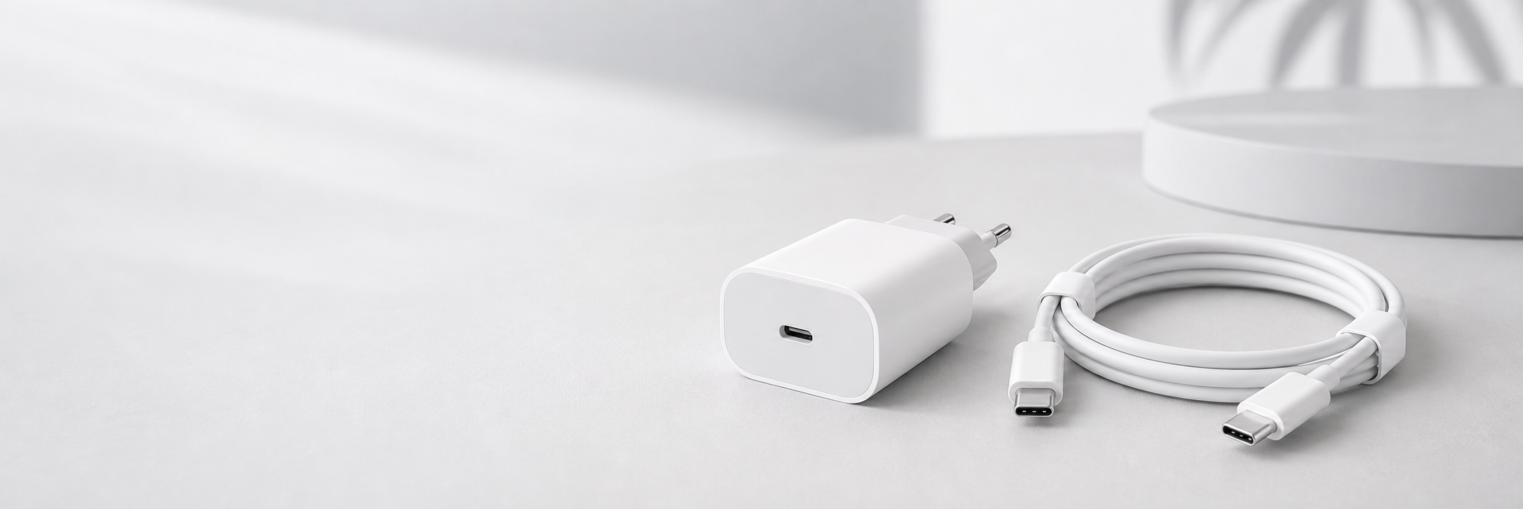 Komplette ladeløsninger fra Voltura med adapter og USB-C-kabel