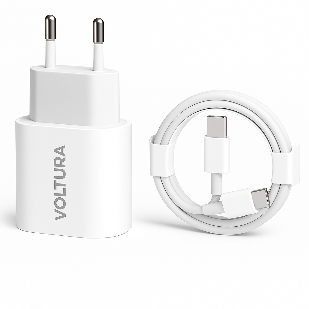 Voltura 20W USB-C Hurtiglader + USB-C til USB-C