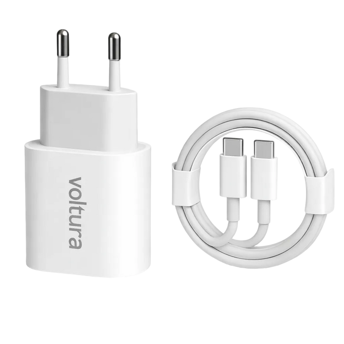 Voltura 20W USB-C Hurtiglader + USB-C til USB-C