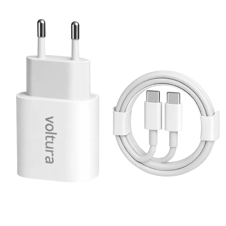 Voltura 20W USB-C Hurtiglader + USB-C til USB-C