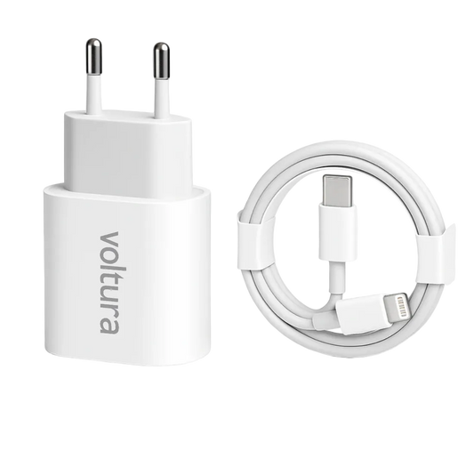 Voltura 20W USB-C-lader med Lightning-kabel