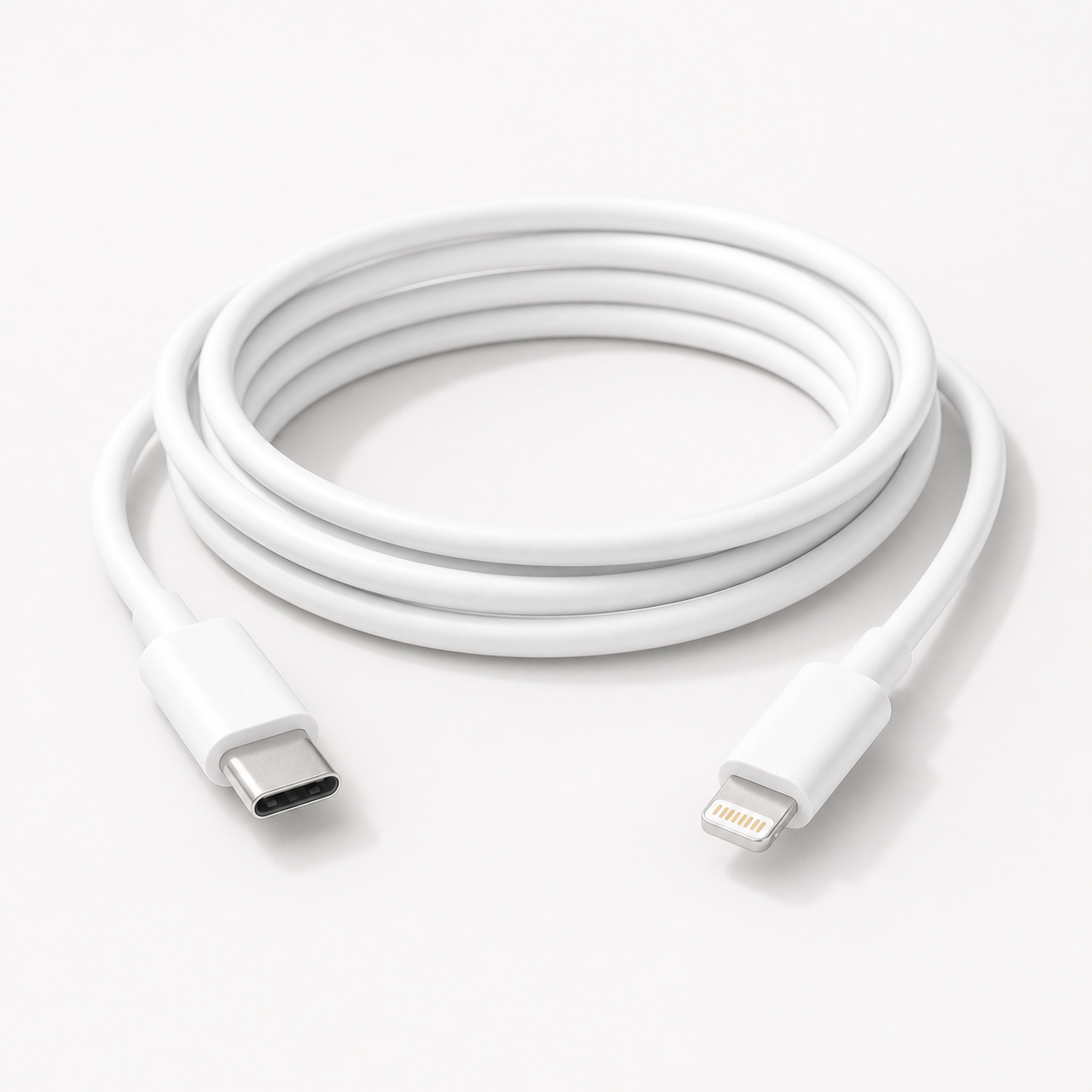 Voltura USB-C til Lightning-kabel på 2 meter med begge kontakter synlige